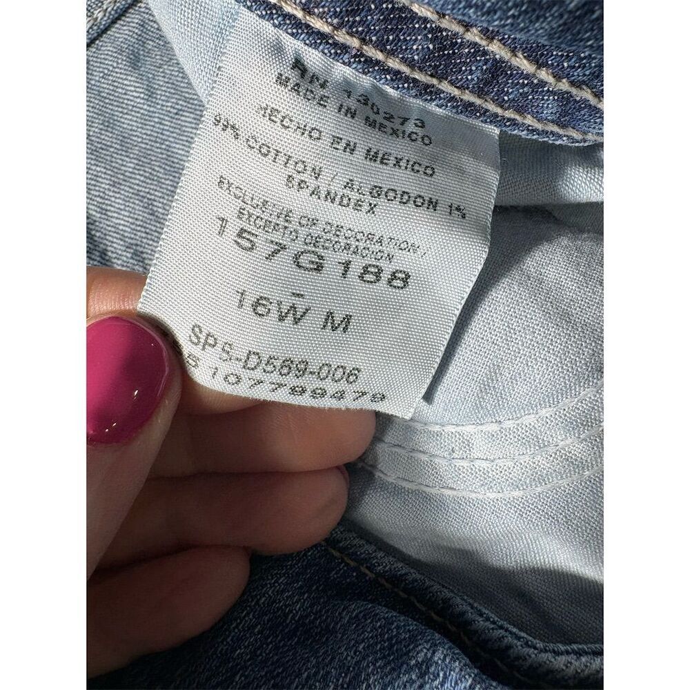 Riders by Lee Women's Size 16 Blue Pinstripe Straight Jeans - Picture 10 of 11